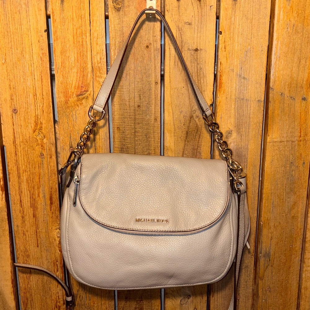 Michael Kors Gray Leather Shoulder Bag - Picture 1 of 6